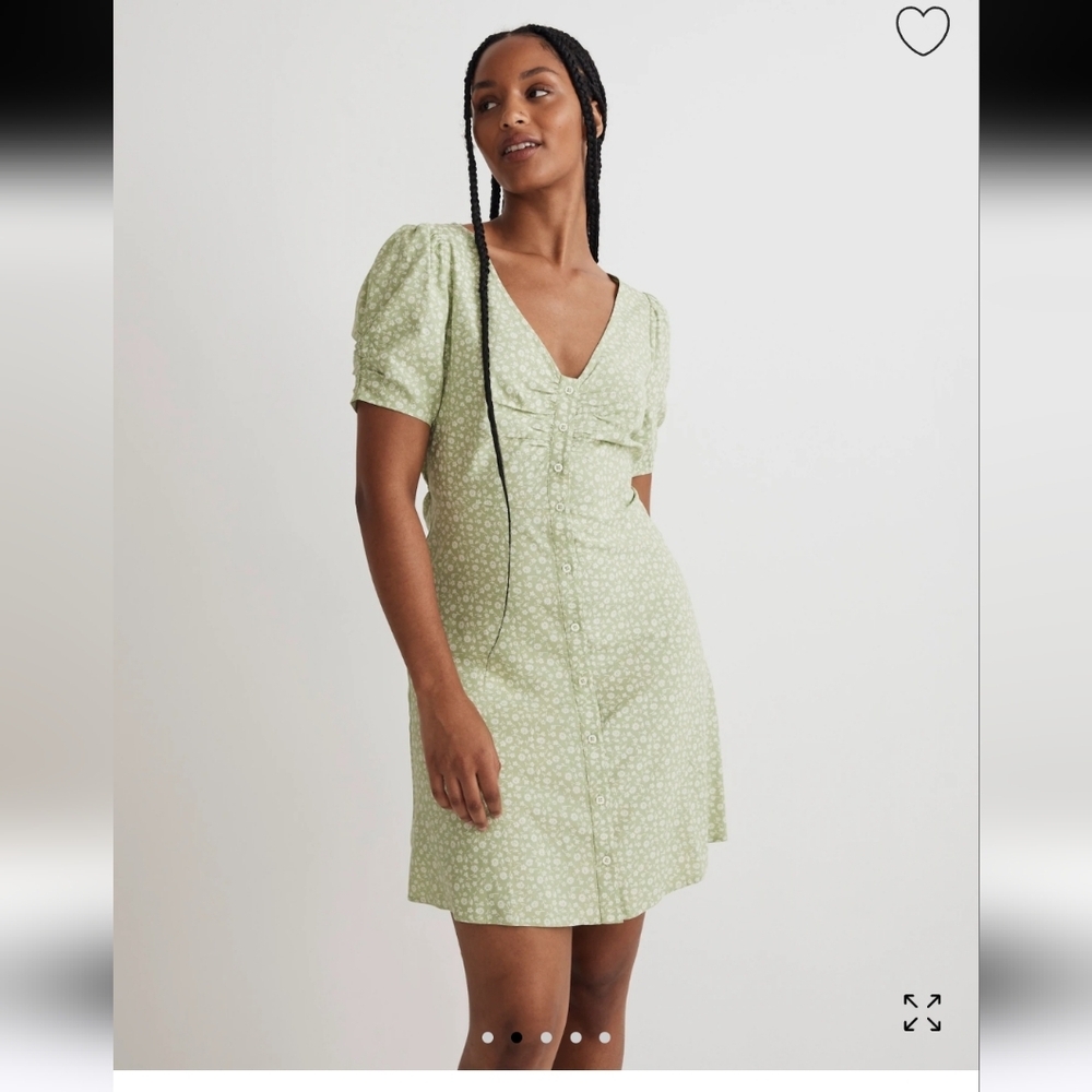 Madewell Light Green Floral Mini Dress
